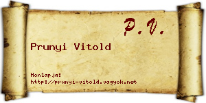 Prunyi Vitold névjegykártya